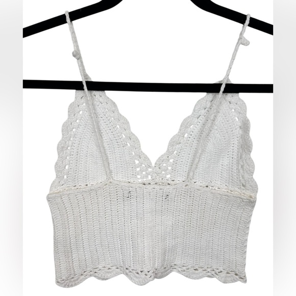 Brandy Melville white crocheted top bralette, XXS, Summer Boho Hippie Festival - Picture 6 of 7